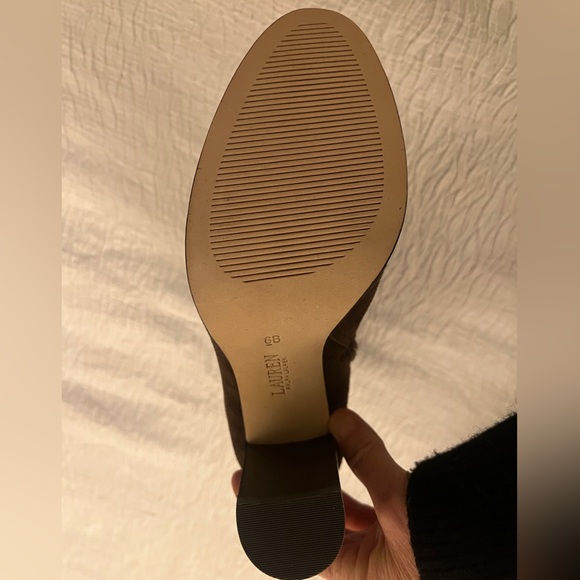 LAUREN RALPH LAUREN ABIGAEL WOMENS LEATHER ANKLE BOOTIE BOOTS SIZE 6B CHOCOLATE - Picture 7 of 9